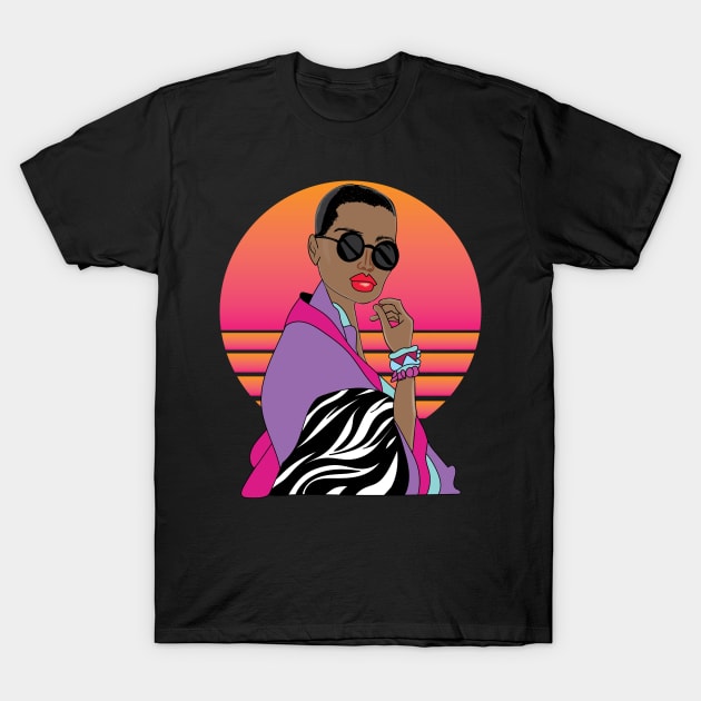 Anime Kawaii Geisha Girl in Vaporwave Aesthetic T-Shirt by XOZ